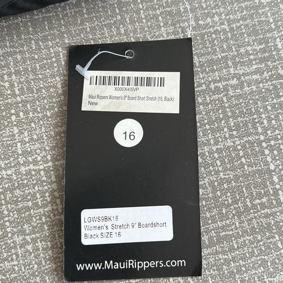 Maui Rippers Women’s 9” Black Board Shorts size 16 NEW - Picture 4 of 12